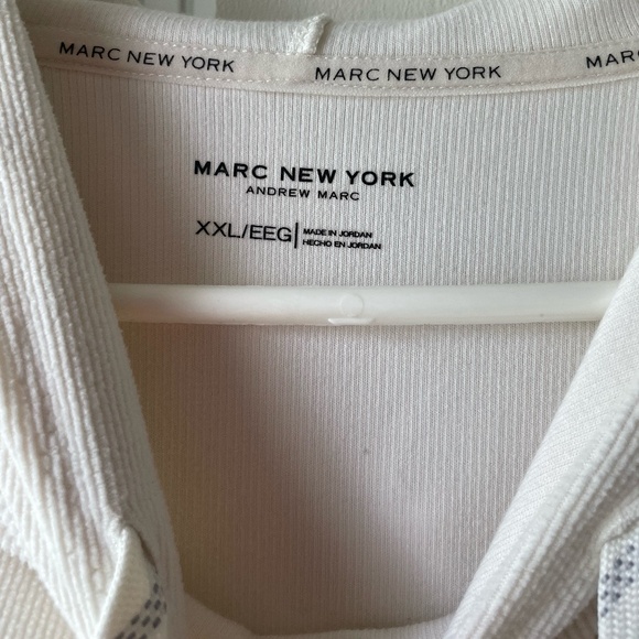 WOMENS PLUS MARC NEW YORK RIBBED OFF WHITE HOODED SWEATSHIRT SIZE XXL - Picture 4 of 6